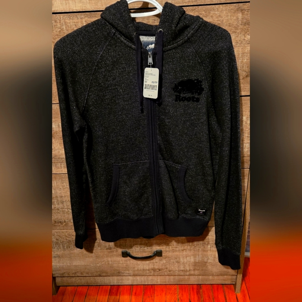ROOTS Black Pepper Zip-Up Hoodie
